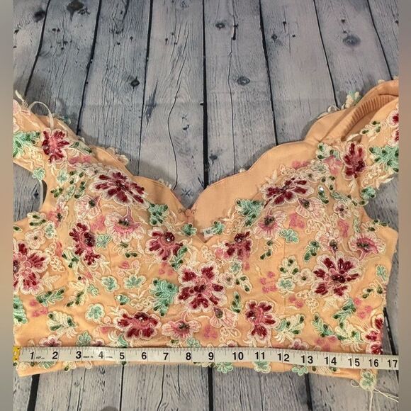 NWT 2 CUTE J Michaels Blush Peach Tulle Two Piece Formal Prom Wedding Dress 16 - Picture 11 of 16